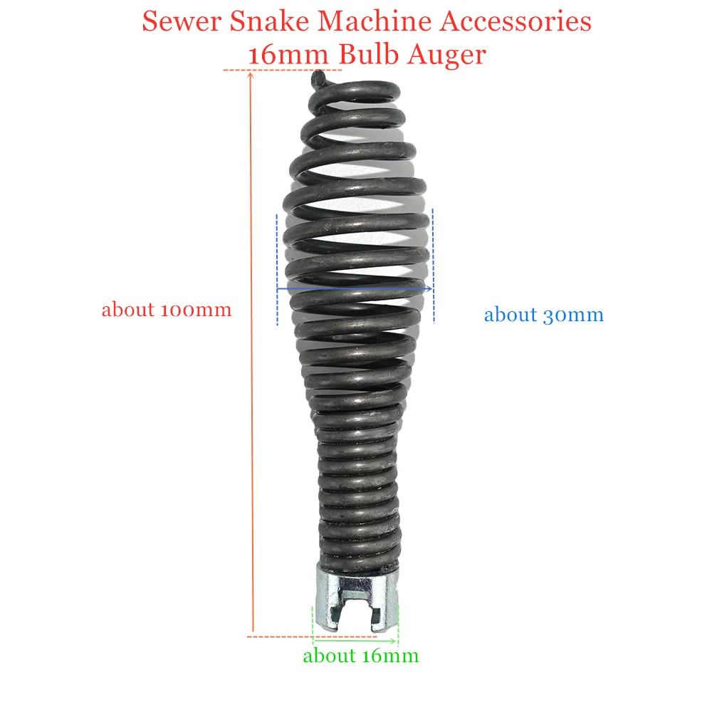 

Sewer Snake Machine Accessories 16mm Bulb Auger