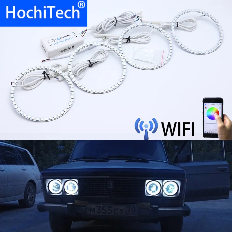 Беспроводной разноцветный светодиодный дневной светильник ангельский глаз с Wi Fi