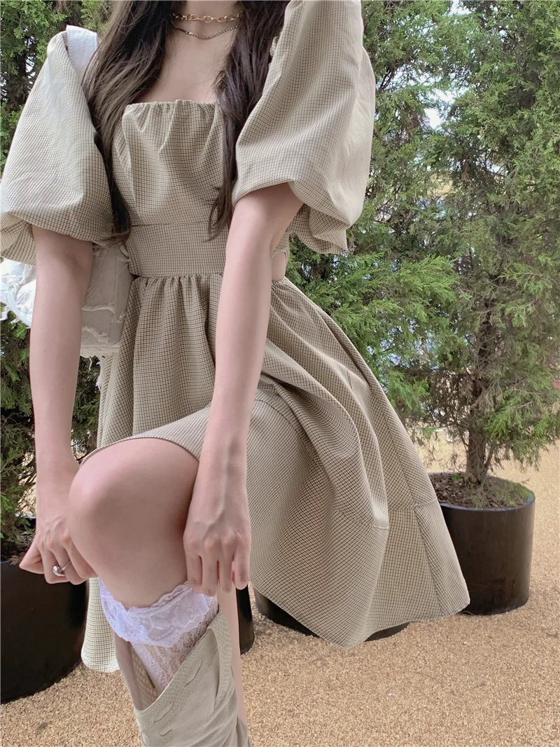 Женская клетчатая футболка с коротким рукавом Клубные Топы y2k Simplee милая одежда