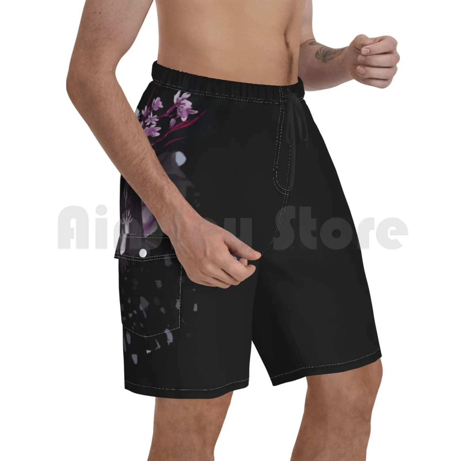 

Untitled Beach Shorts Men Beach Pants Swim Trunks Nier Automata Yoko Taro Platinum Games 2b Android Robot Gamer Geek