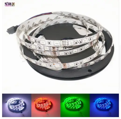 Новая версия 5 м/лот 60 светодиодов/м DC12V 5050 RGB гибкий светильник 300