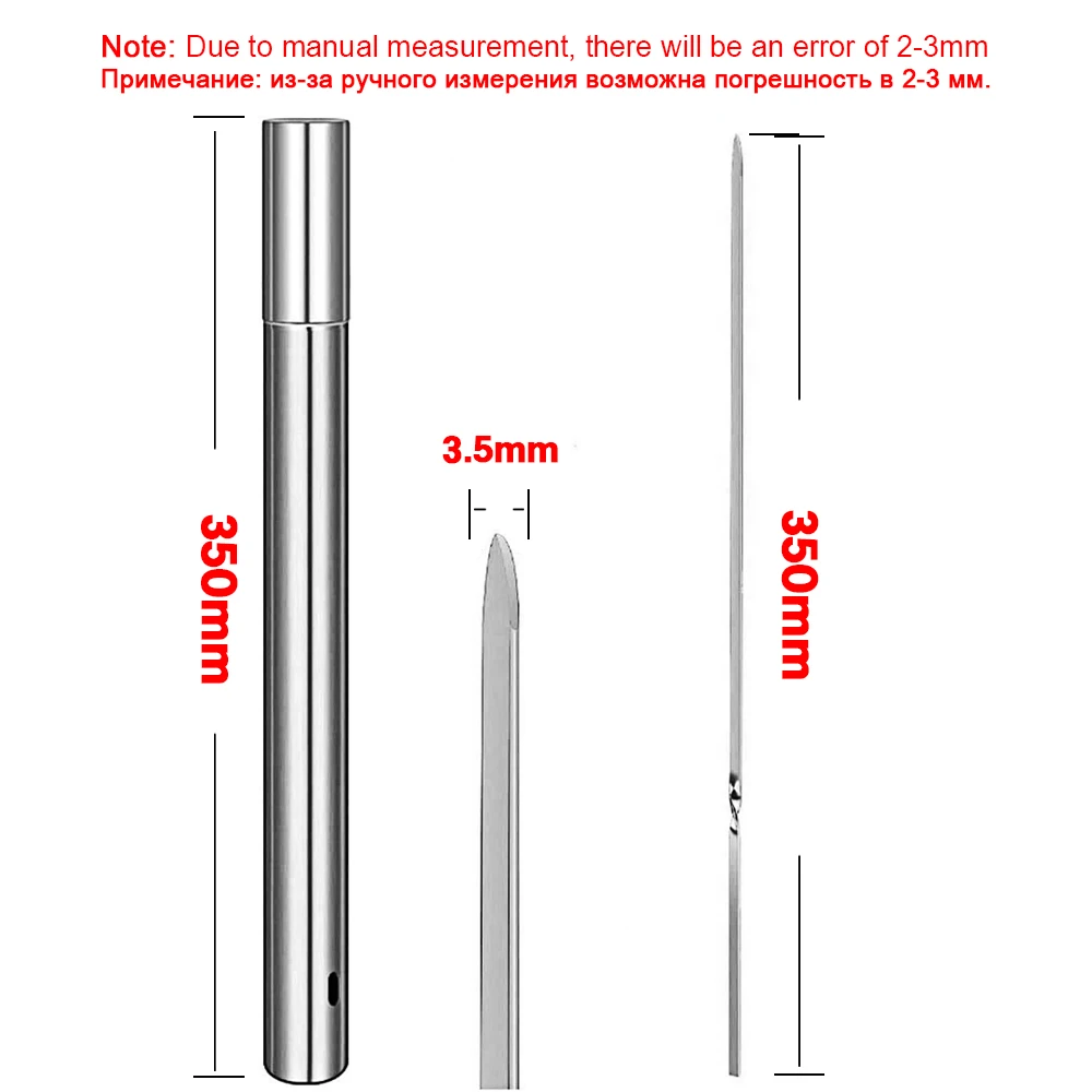 Skewers for Barbecue Stainless Steel Grill Shish Kebab BBQ Needle Stick Camping Flat Forks Kitchen Gadgets Accessories | Дом и сад