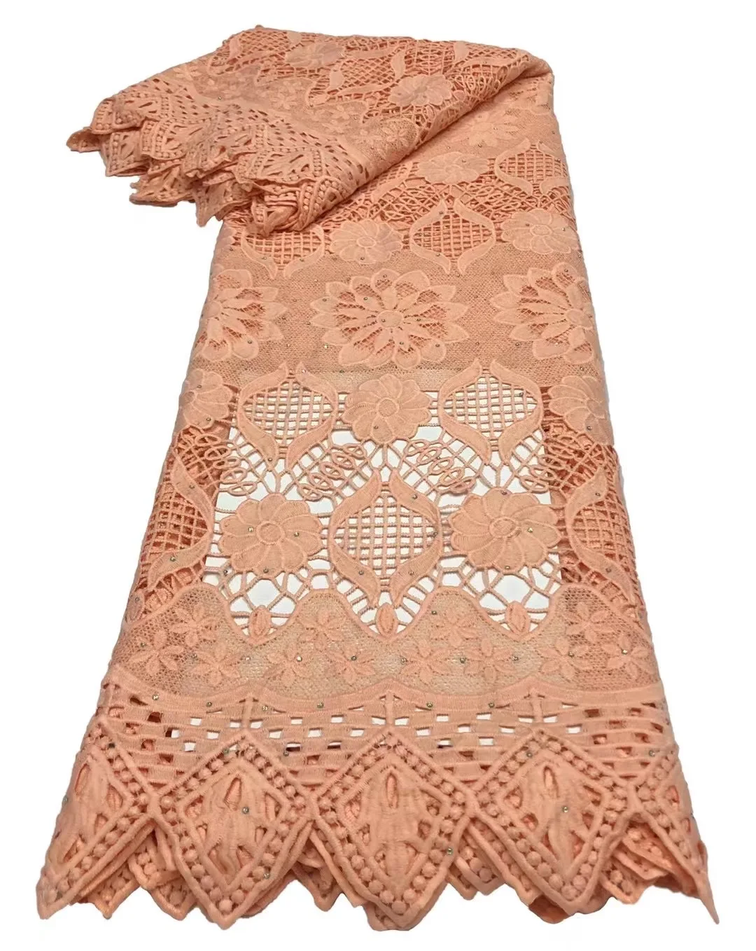 

2022 Nigeria Most Popular Guipure Lace High Quality Cord African Swiss Voile With Embroidery French Soft Fabric For Woman Dress