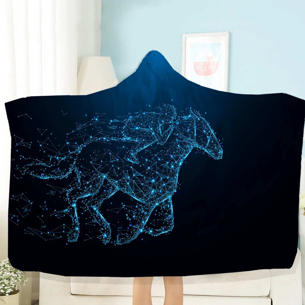 

Пододеяльник с лошадью, одинарный, двойной размер, одеяло с капюшоном для детей, взрослых, 3d-принт, черное постельное белье для путешествий, ...