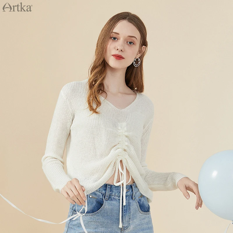 ARTKA 2020 осенний Новый женский свитер 6 цветов Элегантный шерстяной трикотаж с