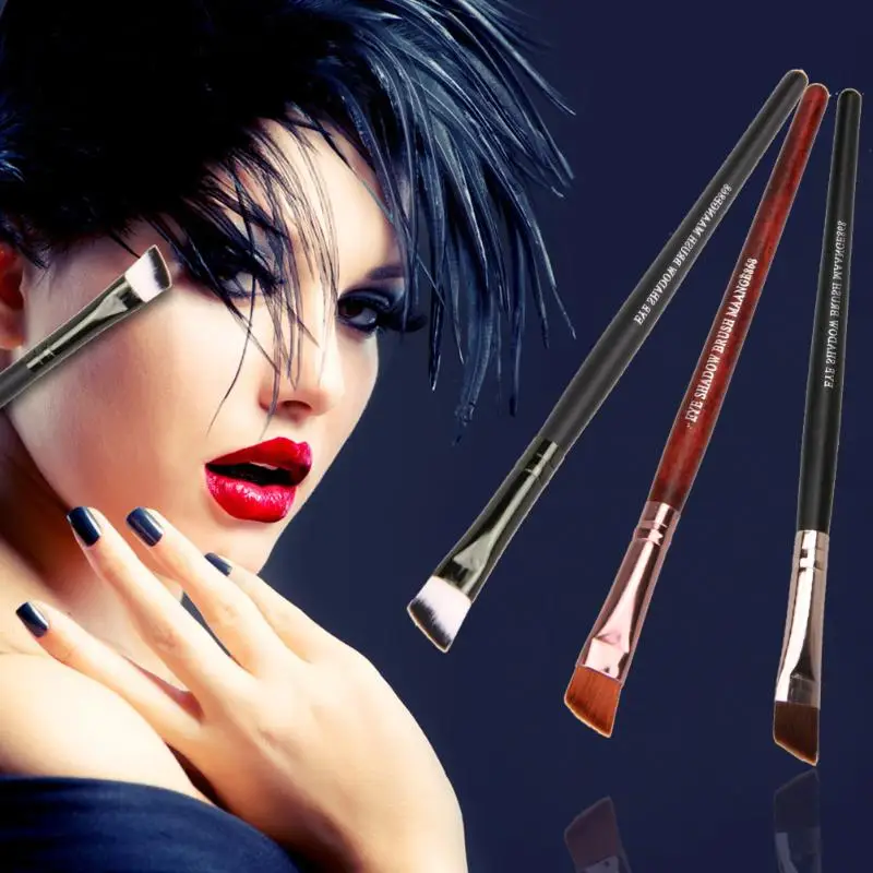 Профессиональная угловая кисть для бровей подводка глаз косметический