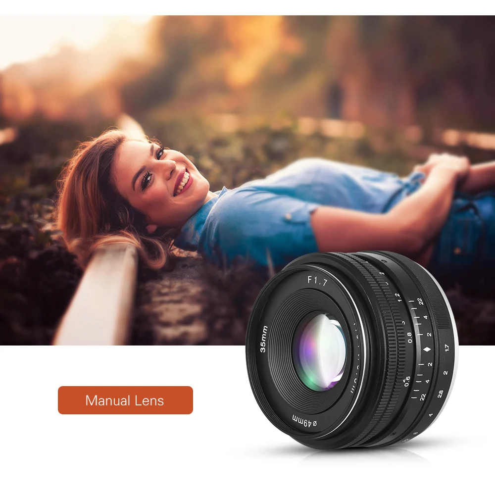 35 мм F1.7 Большая диафрагма ручной фиксированный объектив для Sony E Mount цифровые