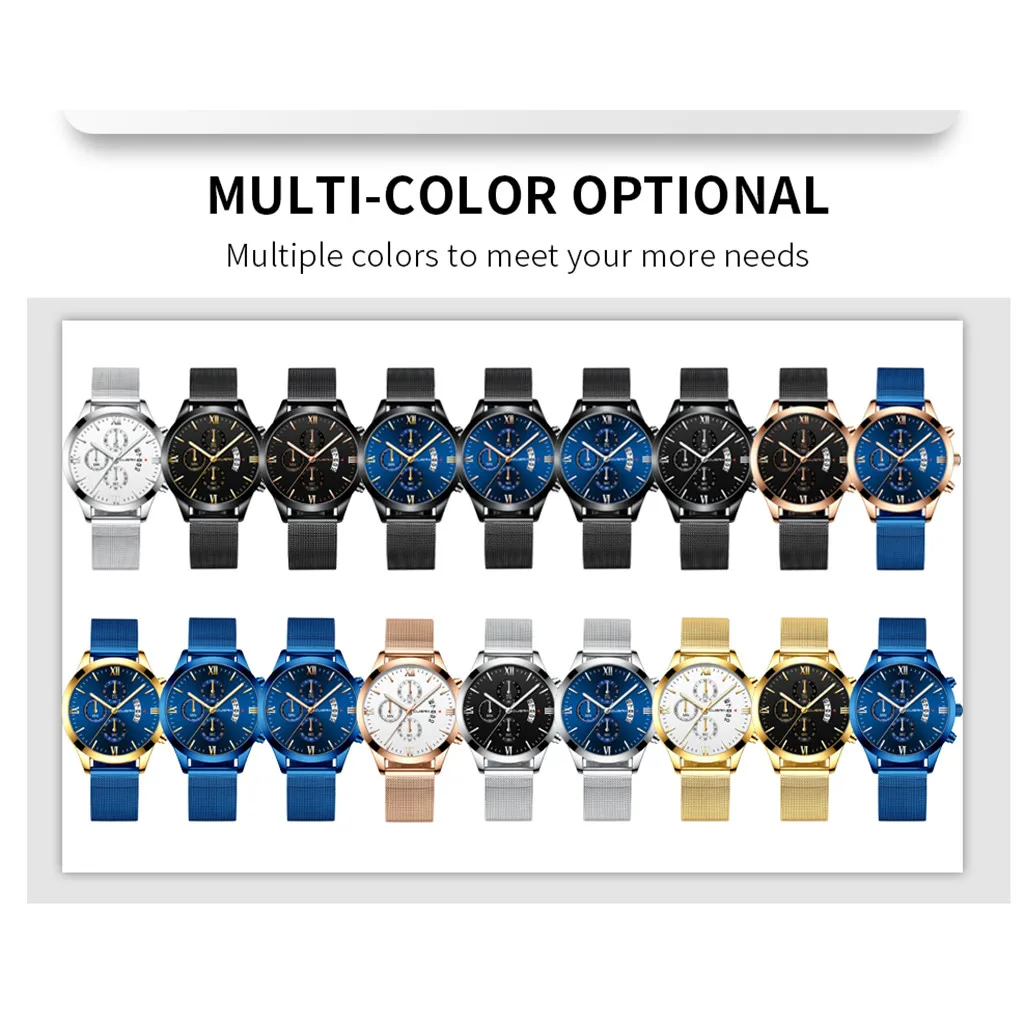 

Mens Business Watch Luxury military Watch Ultra-thin Steel Belt Watch Three Eyes Calendar Quartz Watch with calendar Clock YE1