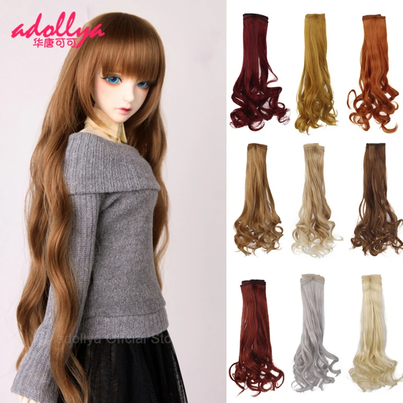 

Adollya 1/3 BJD Doll Accessories Wig Hair for Doll Curls High Temperature Wire Hair Girl Toy Doll Wigs 25*100cm Tress for Dolls