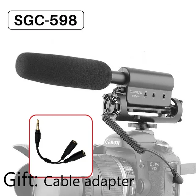 Конденсаторный микрофон Takstar SGC 598 для цифровой зеркальной камеры Nikon Canon Sony
