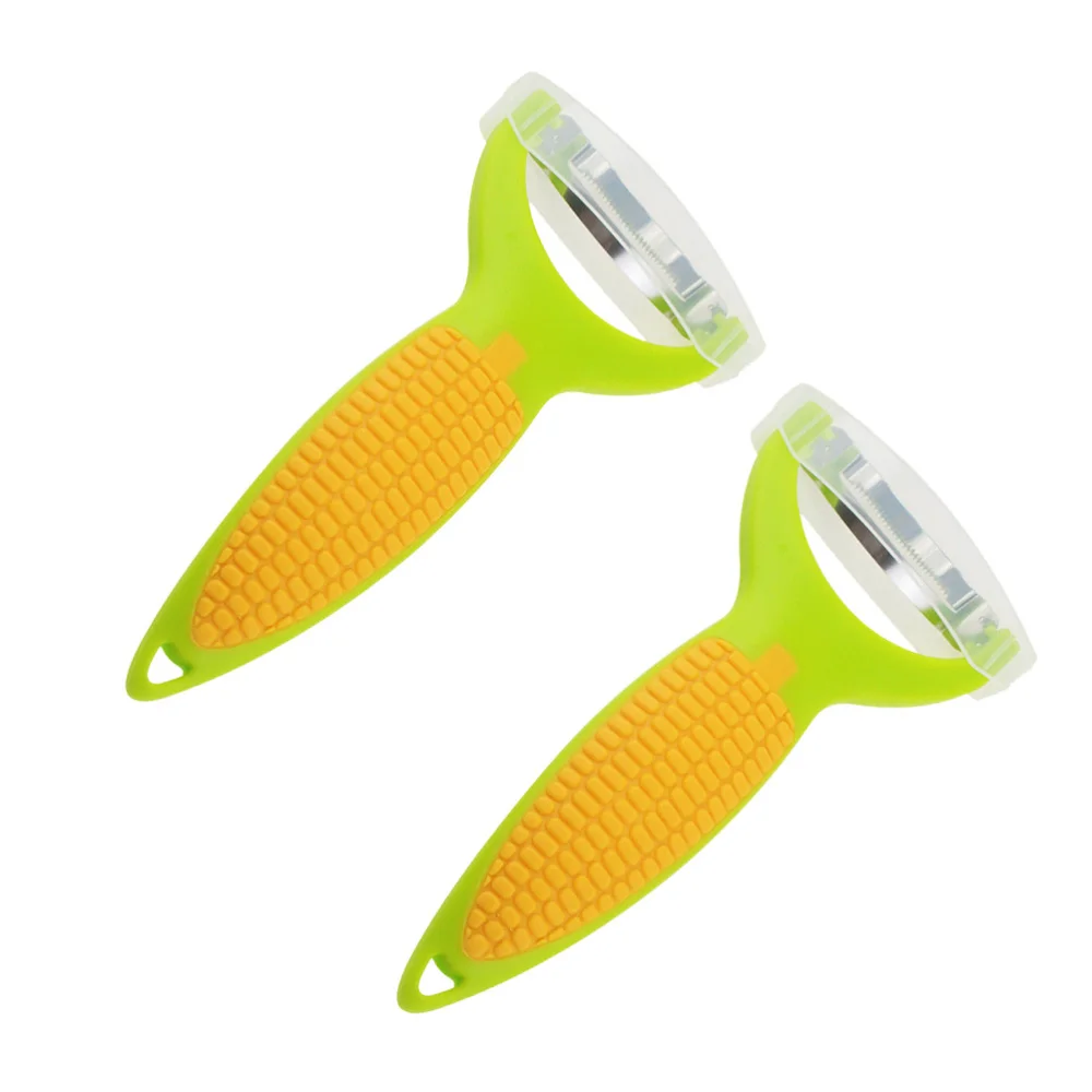 

2Pcs Stainless Steel Corn Peelers Kitchen Corn Cob Removers (Assorted Color)