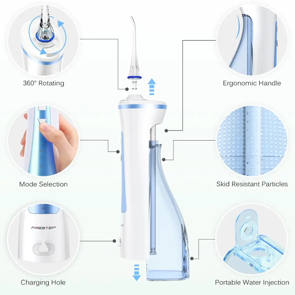 FINESTEP ирригатор полости рта USB Flosser перезаряжаемая переносная зубная вода