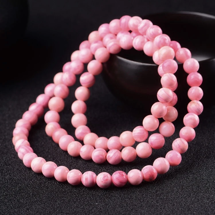 Женский розовый отдел три круга бисера ручная струна цветущая персиковая