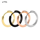 Женские серьги-кольца UTAG золотогорозового золотачерного цвета круглая серьга Круга Серьги-клипсы