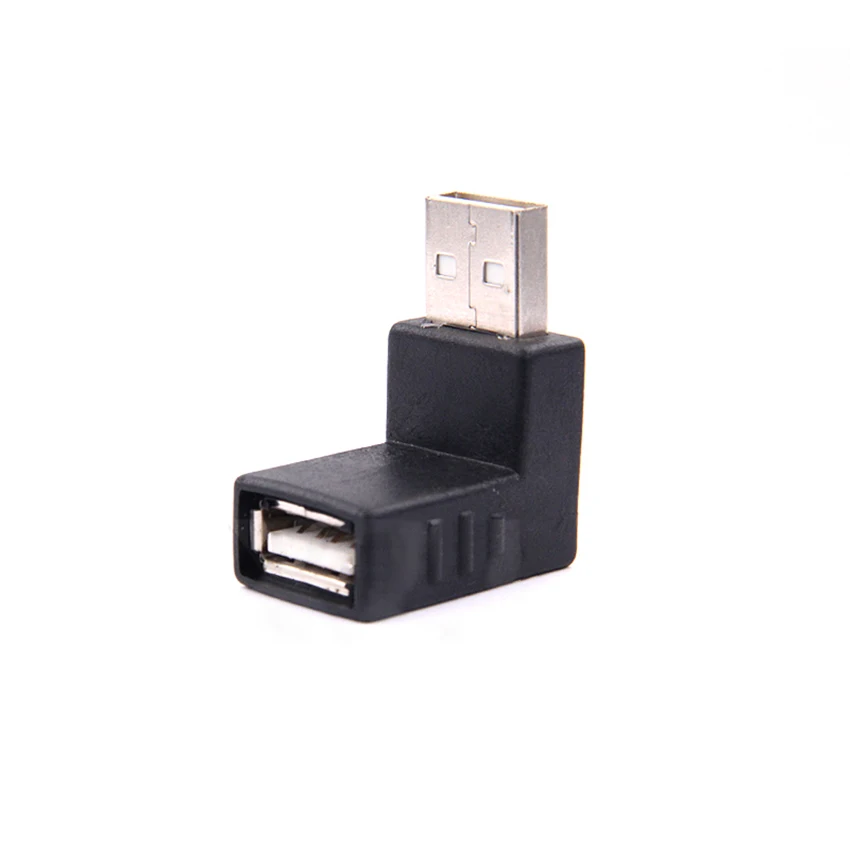 

90 degree interface USB2.0 male to female connector elbow downwards right angled black adapter for laptop PC Computer