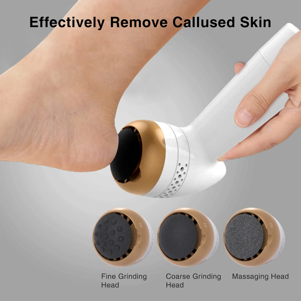 

3 in 1 Foot Care Pedicure Tool Foot Massage Shaver Dead Skin Callus File Removal Feet Clean With 3 Replacement Sandpaper Heads