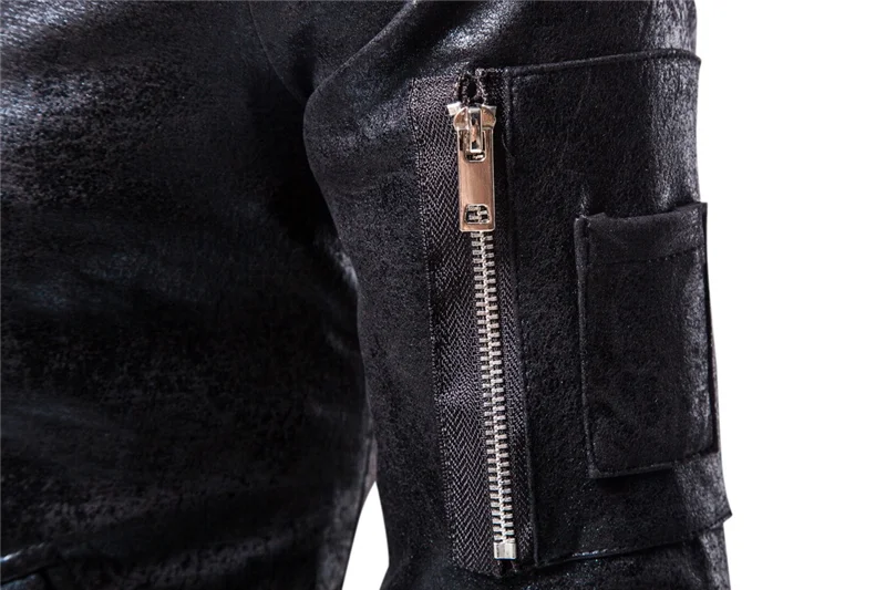 Мужская кожаная куртка LANDISTO на молнии для весны и осени 2019|Куртки из искуственной