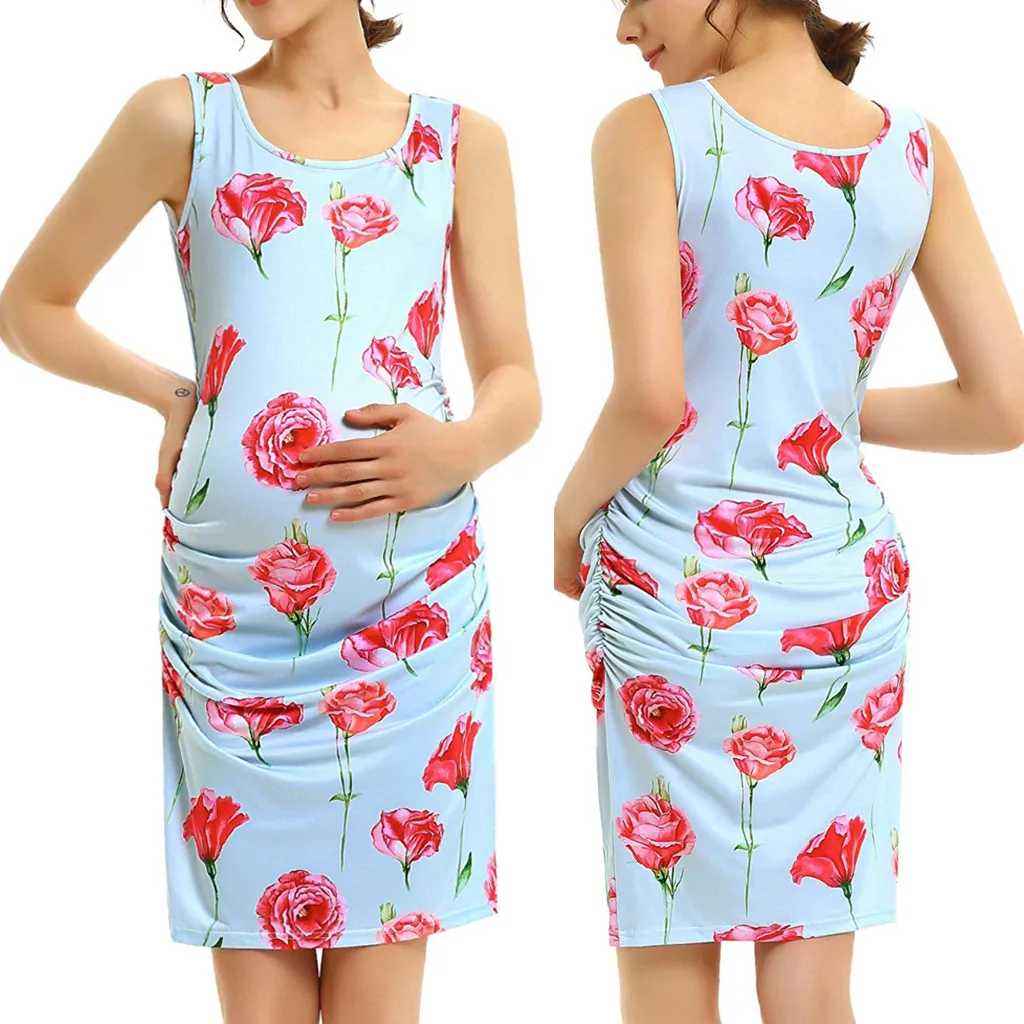 Платье для беременных Материнство Одежда женщин элегантное платье с оборками и