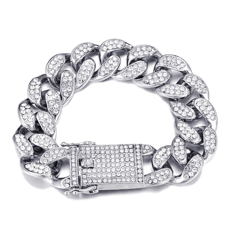 D & Z 20 мм тяжелая кубинская цепочка Майами ожерелье и браслет полный набор