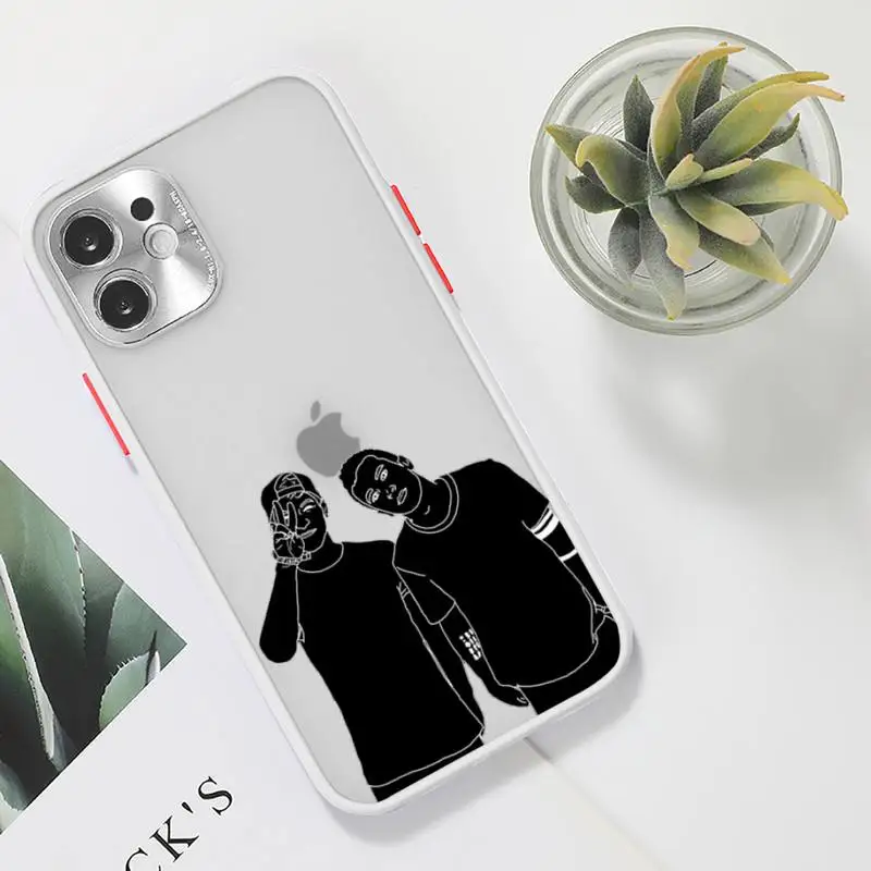 

Black lineart boys Phone Case Clear matte transparent For white iPhone 7 8 x xs xr 11 12 pro plus max mini Funda