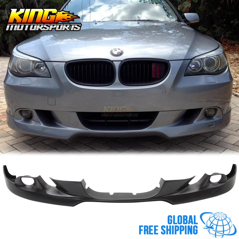 Подходит для 04 07 BMW E60 5 Series 525i 530i черный ПУ передний бампер спойлер Bodykit Global