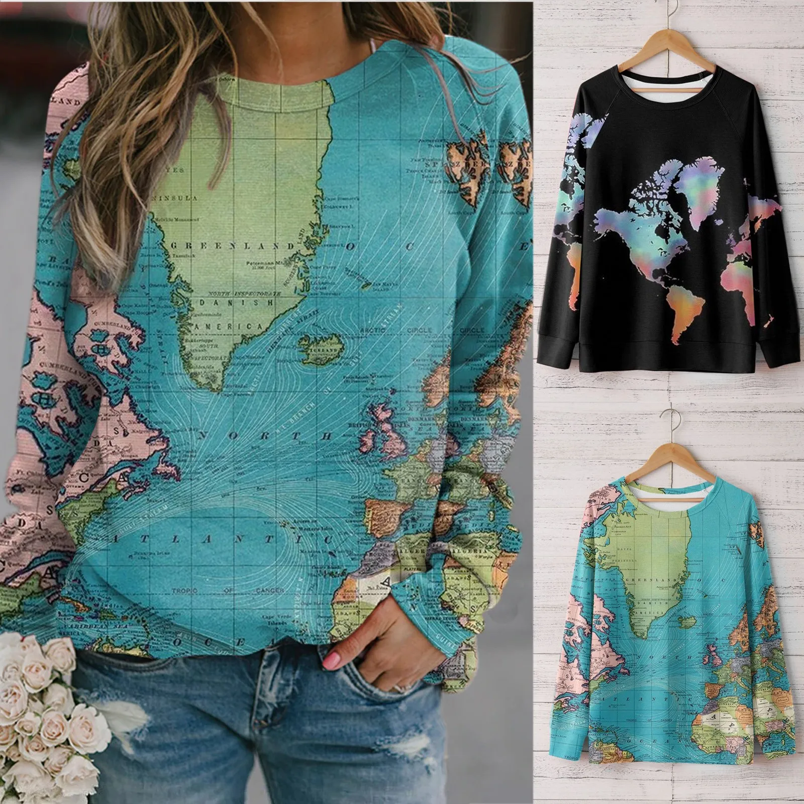 

Женские свитшоты с принтом, повседневные блузки с длинным рукавом, пуловер, свитшоты, топы, женские толстовки, женская одежда, худи