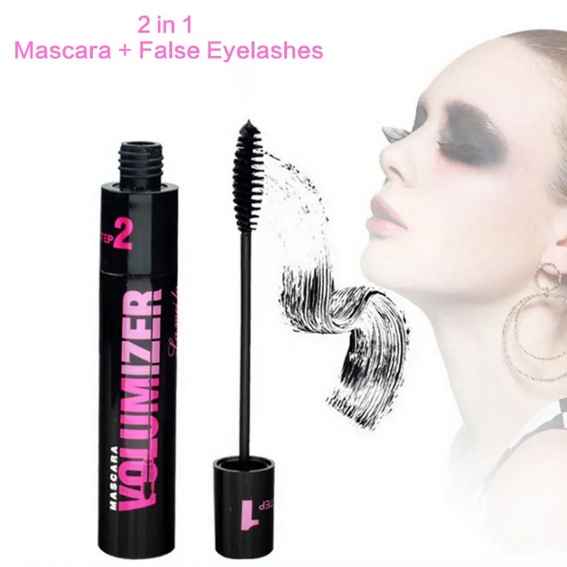 2 в 1 шелковое волокно тушь для ресниц водостойкая Rimel 4D наращивания черная