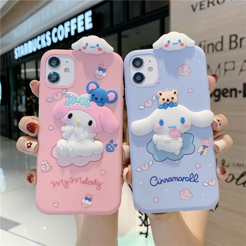 Cute Dog Soft Silicone Cover Samsung Note 8 9 10 20 Ultra Lovely 3D Cartoon Animal Case For Galaxy S8 S9 S10 S20 S21 S22 FE Plus
