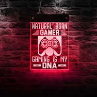 gaming is my dna natural born gamer life wall lights colors changeable remote control led hanging neon sign lighting home d%c3%a9cor