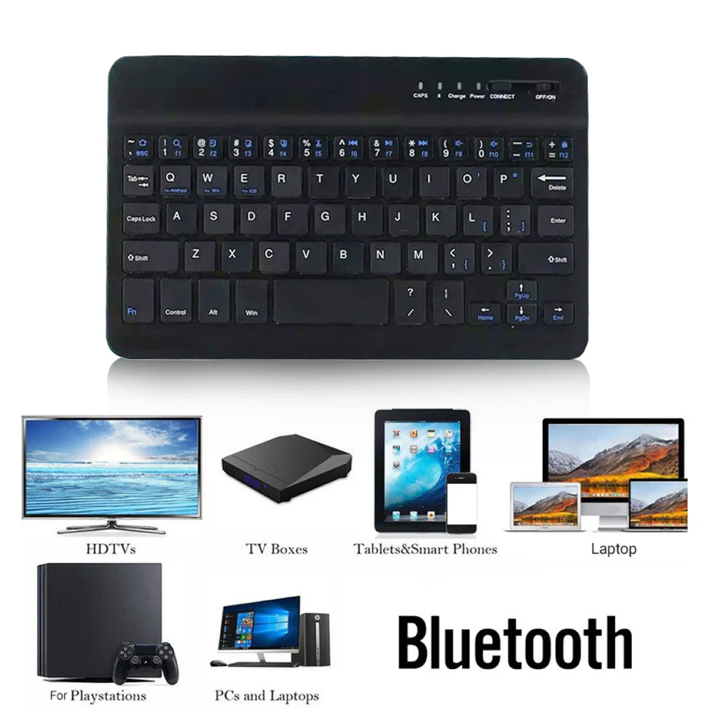 

7/10 inch Portable Mini Slim Wireless Bluetooth Keyboard Keypad for Mobile Phone Tablet Laptop PC Computer TV Box Playstation