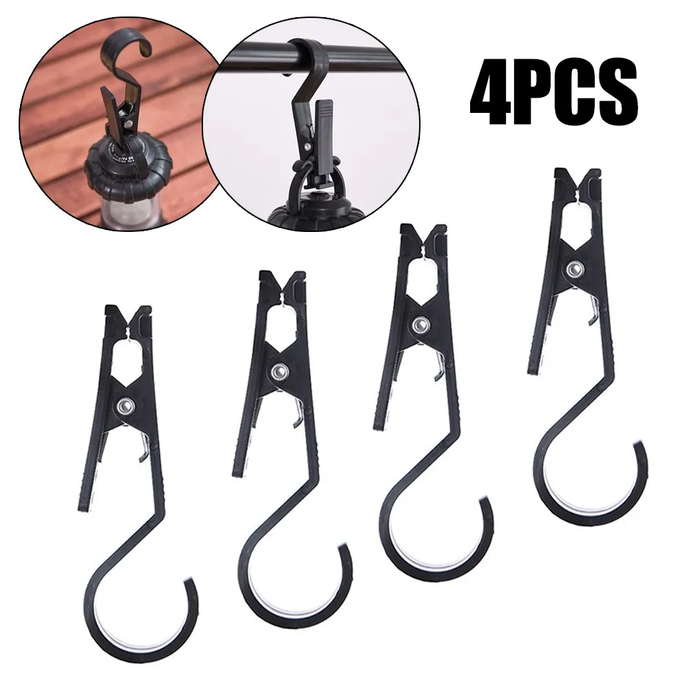 

4Pcs Tent Canopy Cloth Clip Hooks Holder Portable Multifunctional Tool Towels Cups Tablewares Hanging Pegs For Camping Climbing