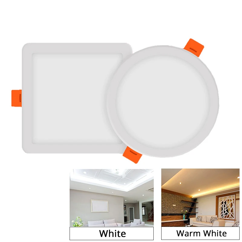 

LED Panel Light Round Ultra Thin LED Downlight AC110220V 6W 8W 15W 20W LED Ceiling Recessed Light For Indoor Bathroom Illuminate