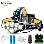 ZK20 светодиодный налобный фонарь T6 COB с 8 режимами, перезаряжаемые лампы для фар с высоким люменом, масштабируемый водонепроницаемый фонарик для кемпинга, рыбалки