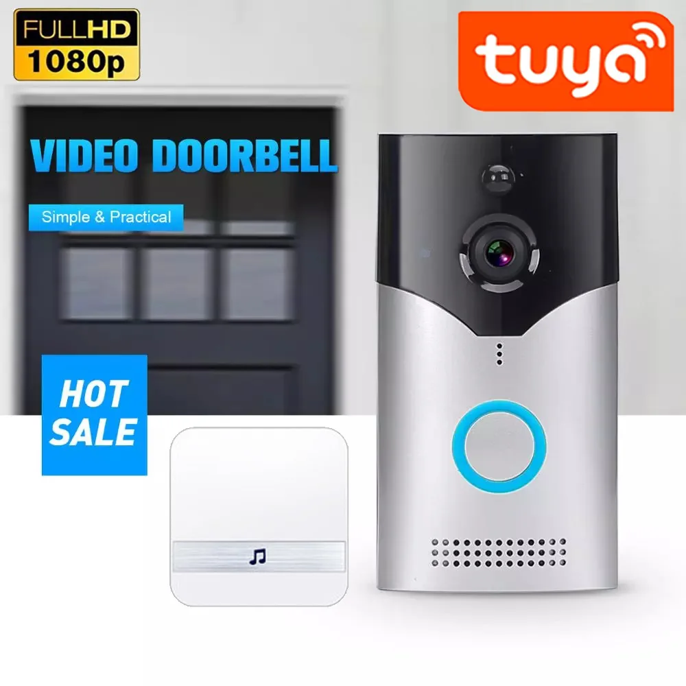 

Smart Home Tuya 1080P WIFI Doorbell 2MP Video Door Bell Camera Two Way Audio Doorbell Camera PIR Night Vision Wifi Doorbell