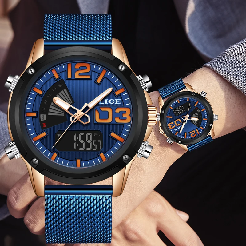 2019 новые мужские часы армейские военные аналоговые цифровые лучший бренд класса