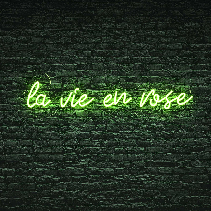 

La Vie En Rose Custom Led Neon Night Lights Sign For Room Bedroom Decor Wall Party Decoration Lighting Wedding Birthday