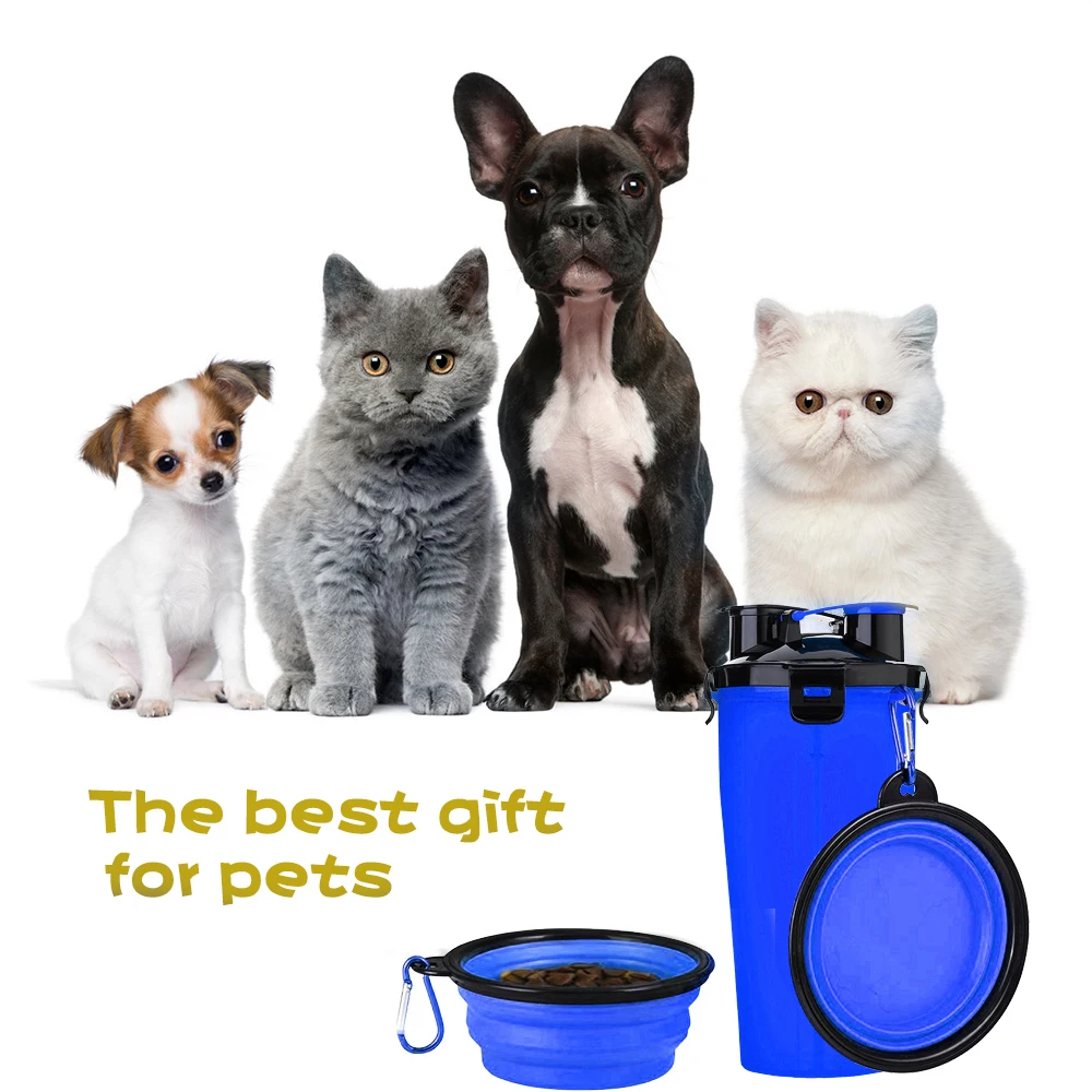 Hoomall Складная миска для собаки 2 в 1 Pet бутылка воды контейнер продуктов