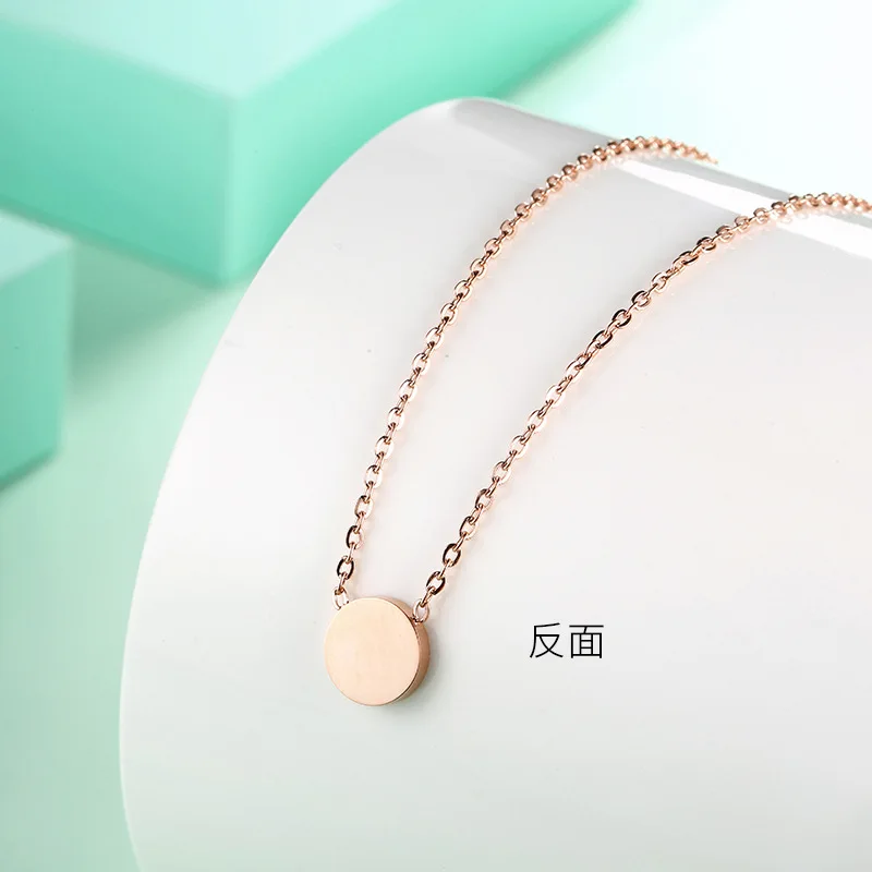 Из нержавеющей стали для женщин ожерелье цепочка розово золотистый и черный