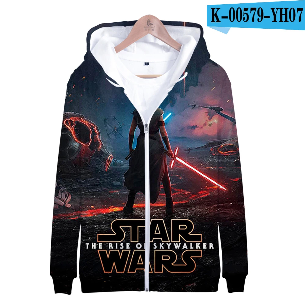 Pictured Star war the rise of skywalker, одежда с 3D принтом, толстовки на молнии, повседневная женская/мужская одежда, горячая распродажа, толстовки на молнии - Цвет: Pictured