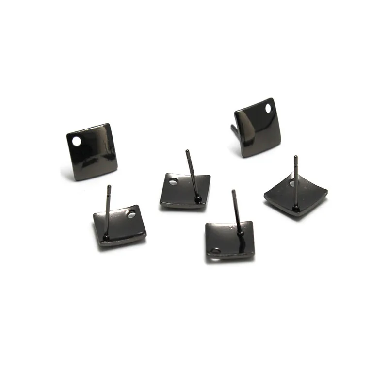 Квадратные пустые серьги-гвоздики из нержавеющей стали под розовое золото 20