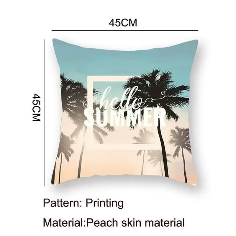 

New Tropical Summer Trees Dusk Pattern Pillow Case Fashion Cover Square Decorative Home Pillowcases Cushion Bedroom Soft X7P7