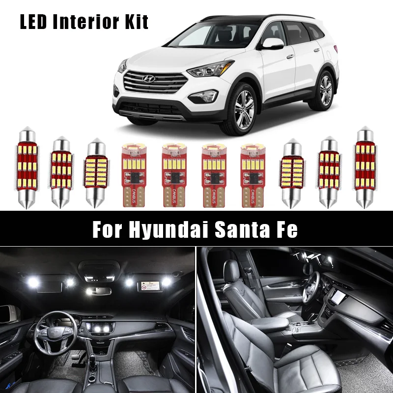 

Canbus LED Interior Dome Map Light Kit For Hyundai Santafe Santa Fe SM CM DM ix45 2001-2020 Vehicle License Plate Lamp Bulbs