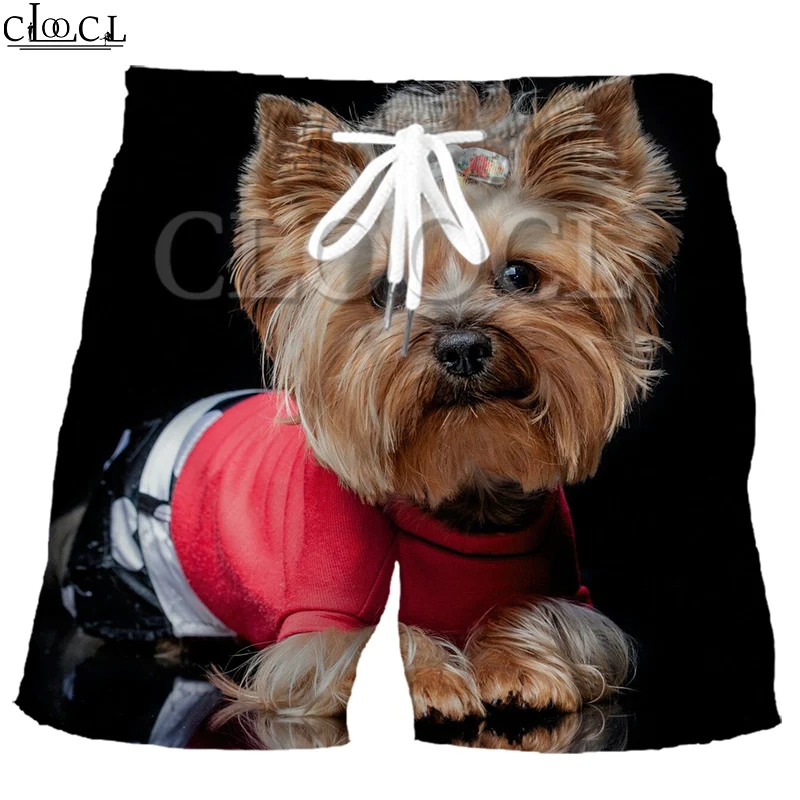 

CLOOCL Animal Pet Dog Yorkshire Terrier 3D Print Men Fashion Sports Shorts Hip Hop Summer Beach Sweatpants