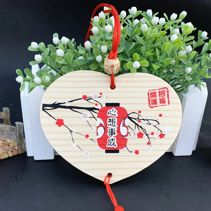 Деревянный знак желаний японский подвесной с рисунком лошади настенное