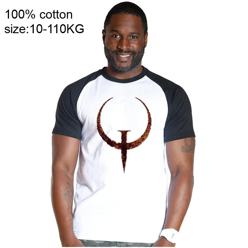 Quake видеоигра футболка Базовая с короткими рукавами размер плюс мужской 100%