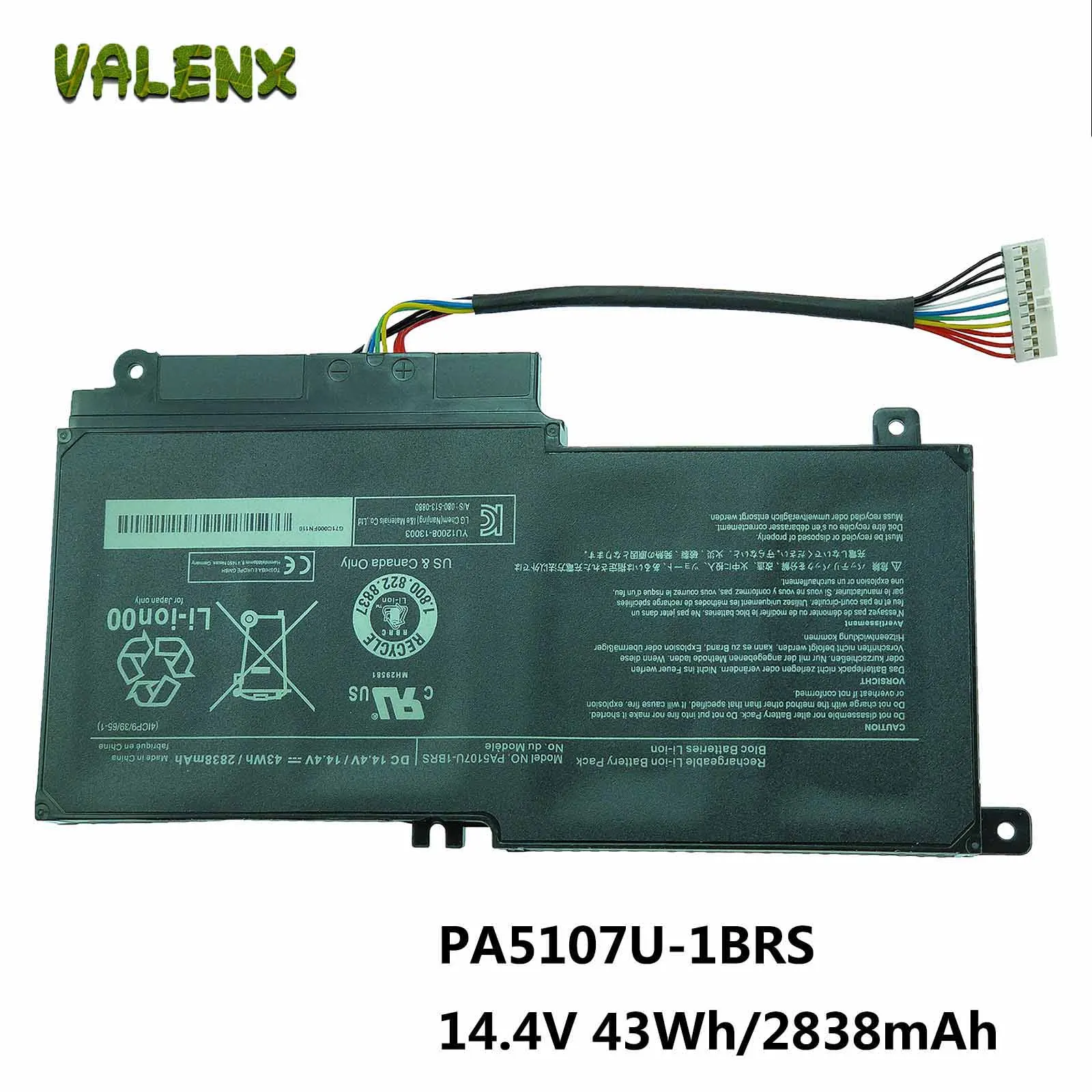 

PA5107U-1BRS Laptop Battery for Toshiba Satellite L50 L50-A L55 L55t P50 P50-A P50-B P55t-a P55t-A5116 S55-A5295 S55t-A5202
