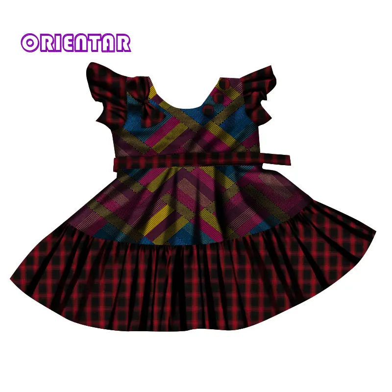 Африканское детское платье хлопковое с Африканским принтом милое бальное для