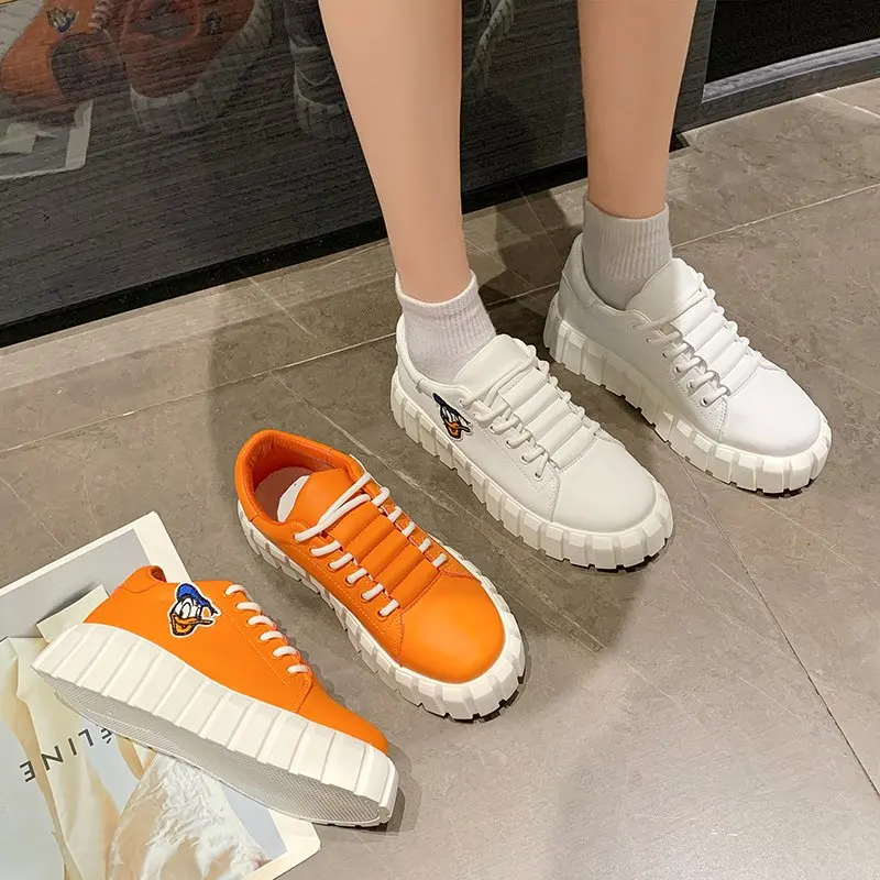 

New ugly canvas shoes women's platform thick bottom shoes Korean students all-match white shoes womens shoes platform shoes