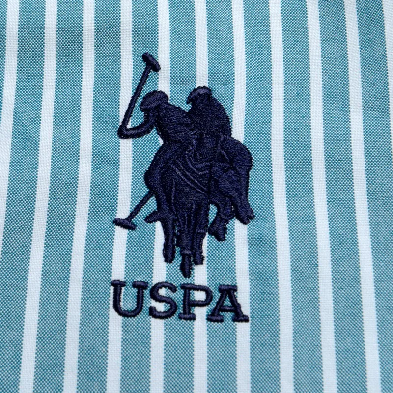 США Поло. Классическая полосатая Хлопковая женская рубашка Assn. С длинными