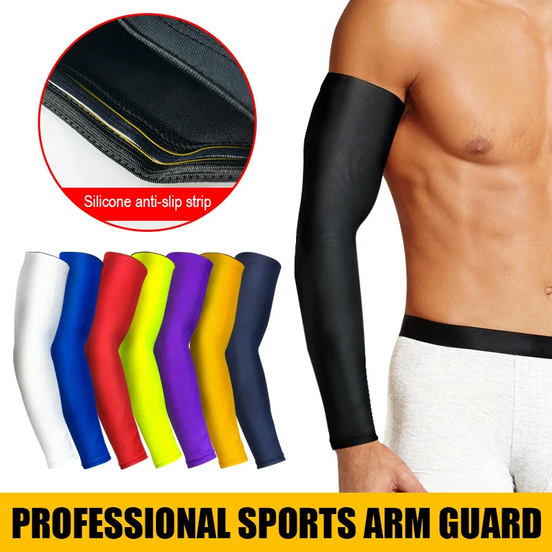 1pc Compression Basketball Arm Sleeves Sun UV Protection Volleyball Elbow Pads Outdoor Sports Running Cycling Warmers | Спорт и